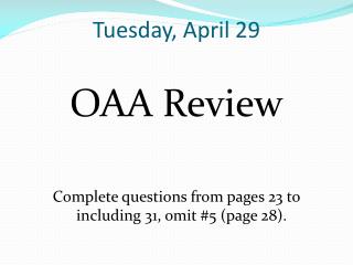 Tuesday, April 29