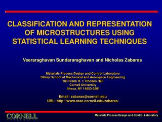 CLASSIFICATION AND REPRESENTATION OF MICROSTRUCTURES USING STATISTICAL LEARNING TECHNIQUES