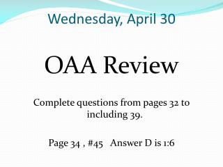 Wednesday, April 30