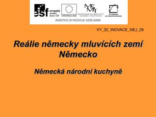 Reálie německy mluvících zemí Německo