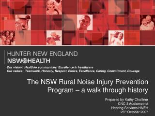The NSW Rural Noise Injury Prevention Program – a walk through history
