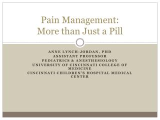 Pain Management: More than Just a Pill