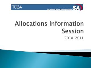 Allocations Information Session