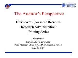 The Auditor’s Perspective