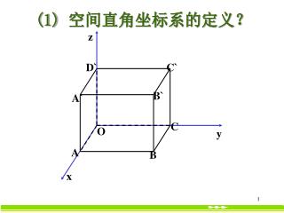 (1) 空间直角坐标系的定义？