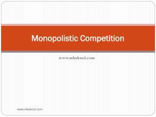 Monopolistic Competition