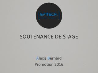 SOUTENANCE DE STAGE