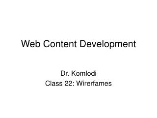 Web Content Development