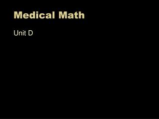 Medical Math