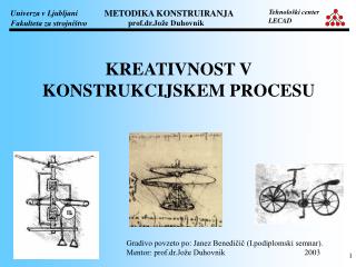 KREATIVNOST V KONSTRUKCIJSKEM PROCESU