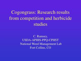 Cogongrass: Research results from competition and herbicide studies