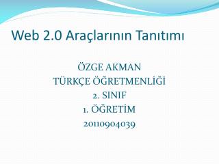 Web 2.0 Araçlarının Tanıtımı