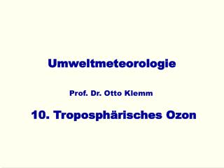 Umweltmeteorologie