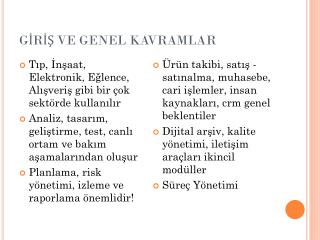 GİRİŞ VE GENEL KAVRAMLAR