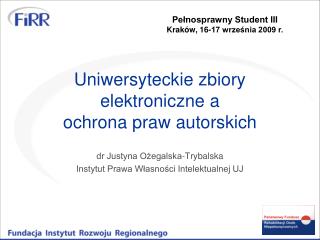 Uniwersyteckie zbiory elektroniczne a ochrona praw autorskich