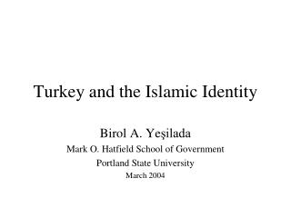 Turkey and the Islamic Identity