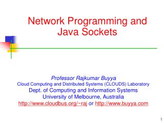 Network Programming and Java Sockets