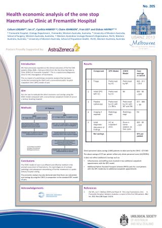 Health economic a nalysis of the one s top Haematuria Clinic at Fremantle Hospital