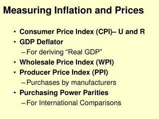 Measuring Inflation and Prices