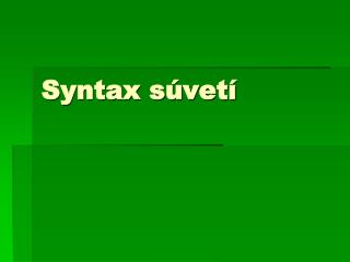 Syntax súvetí