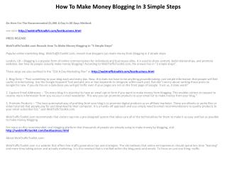 How To Make Money Blogging In 3 Simple Steps