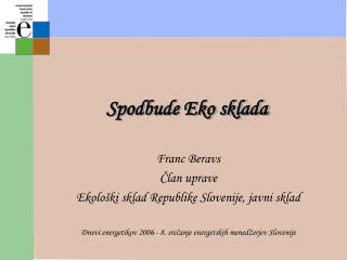 Spodbude Eko sklada