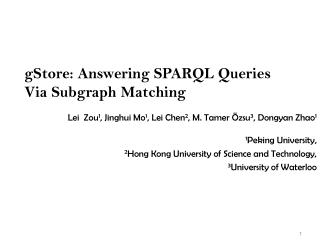gStore: Answering SPARQL Queries Via Subgraph Matching