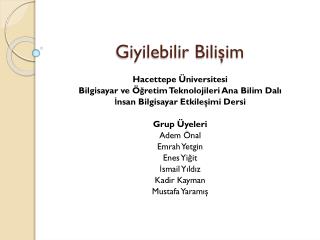 Giyilebilir Bilişim