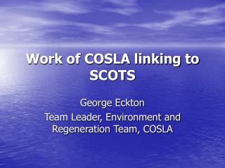Work of COSLA linking to SCOTS