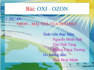 Bài : OXI - OZON