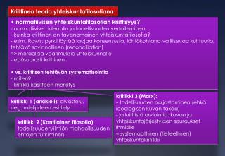 Kriittinen teoria yhteiskuntafilosofiana