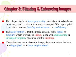 Chapter 3: Filtering &amp; Enhancing Images