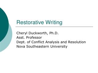 Restorative Writing