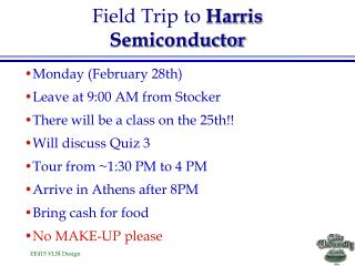 Field Trip to Harris Semiconductor