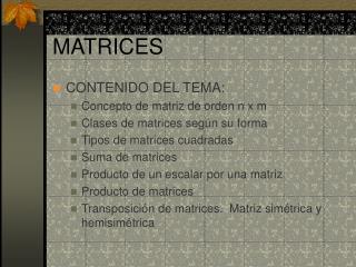 MATRICES