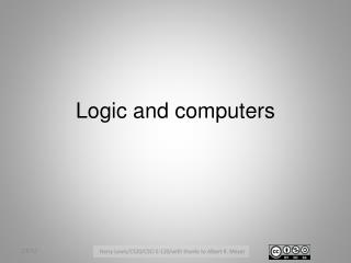 Logic and computers