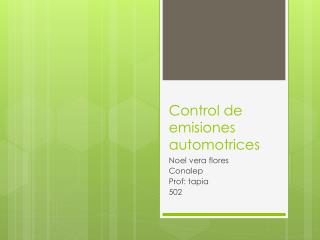 Control de emisiones automotrices