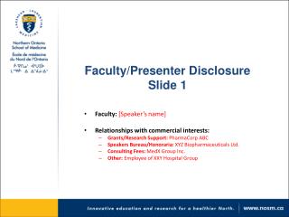 Faculty/Presenter Disclosure Slide 1