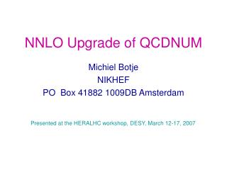 NNLO Upgrade of QCDNUM