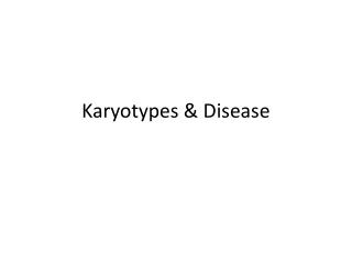 Karyotypes &amp; Disease