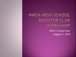 NWSA High School Booster Club Workshop