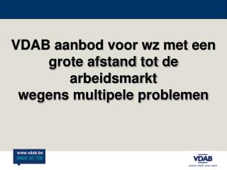 VDAB aanbod voor wz met een grote afstand tot de arbeidsmarkt wegens multipele problemen