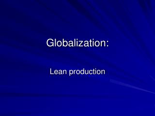 Globalization: