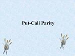 Put-Call Parity