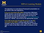 HIPAA Learning Module