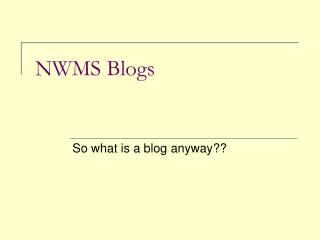 NWMS Blogs