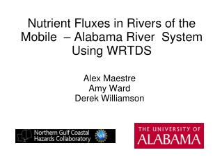 Nutrient Fluxes in Rivers of the Mobile – Alabama River System Using WRTDS