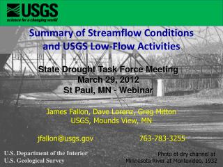 Summary of Streamflow Conditions and USGS Low-Flow Activities