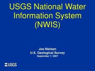 USGS National Water Information System (NWIS)