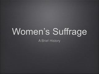 Women’s Suffrage